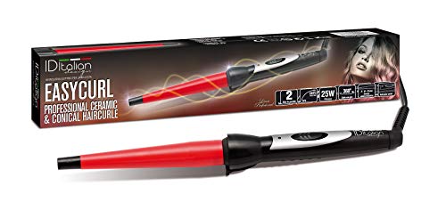 Italian Design   Easy Curl Rizador de Pelo Cónico Profesional   Tecnología de Calentamiento Rápido   Rizos Perfectos y Volumen Duradero   Ajuste de Temperatura   35.5 x 4 x 6.5 cm
