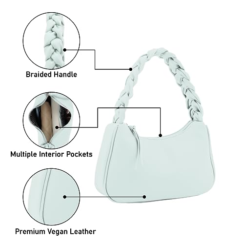Image of Emperia Braided Top Handle Shoulder Bag For Women, Trendy Designer Small Hobo Tote Handbag