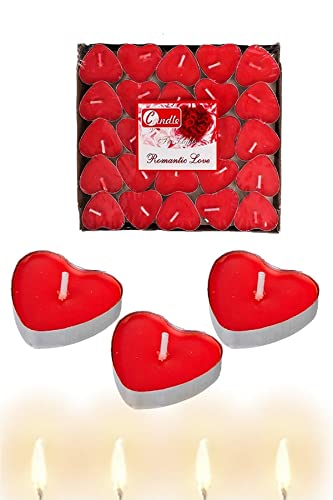 Kırmızı Kalpli Tealight 100'lü Mum Masa, Yer Süsleme Organizasyon
