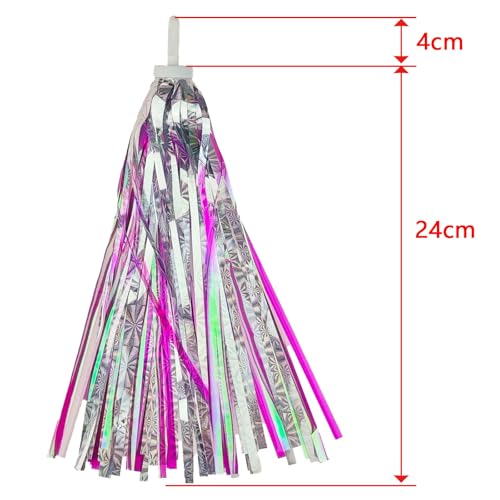 Zelerdo 1 Pair Bicycle Bike Handlebar Scooter Streamers,1 Pack Bike Bell and 1 Pair Bicycle Bike Grips (Pink Bell)