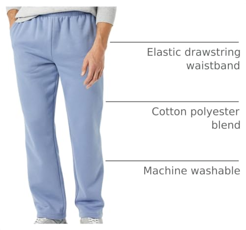 Image of Amazon Essentials Men's Relaxed Straight Leg Fleece Open Bottom Sweatpant (Available in Big & Tall)