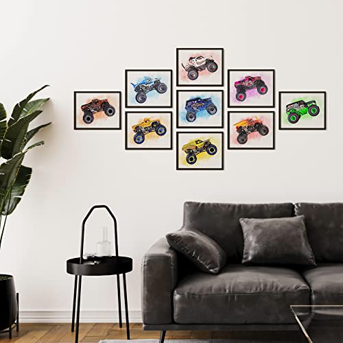 97 Decor Monster Truck Room Decor For Boys - Cars Monster Trucks Bedroom Decorations, Kids Car Wall Art Prints, Cartoon Vehicle Pictures For Kids Playroom (8X10 Unframed) #TOP4