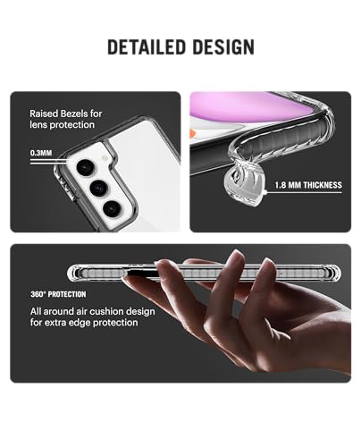 Image of DailyObjects Case for Samsung Galaxy S23, Drop Protection TPU Stride 2.0 Clear Slim Shockproof Back Cover