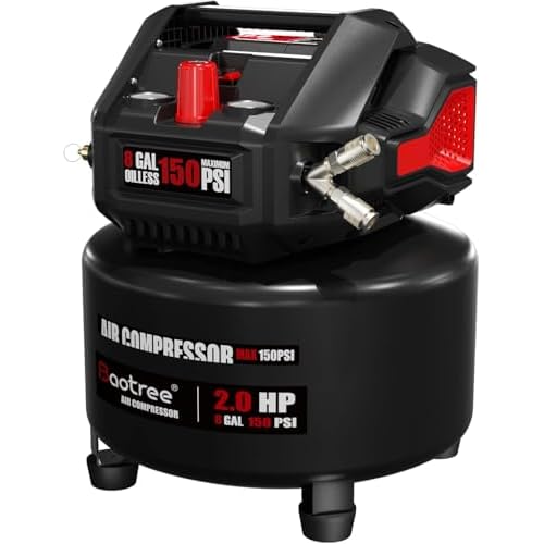 8 Gallon Portable Air Compressor, 2HP Motor 2.8SCFM@90 PSI,3.8SCFM@40PSl Max 150PSI Oil…