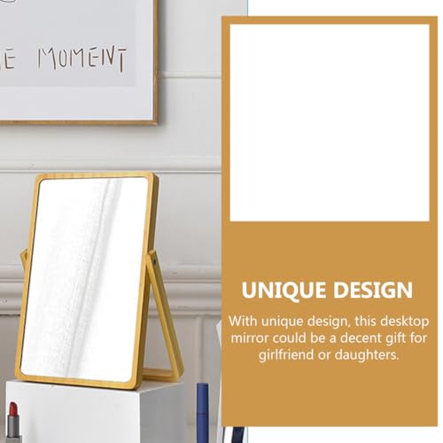 Miroir de Maquillage en Bois Pliable pour Table de Chambre