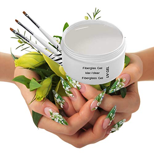 Sun Garden Nails UV Fiberglas Gel klar 30ml + Pinselset – Bild 7