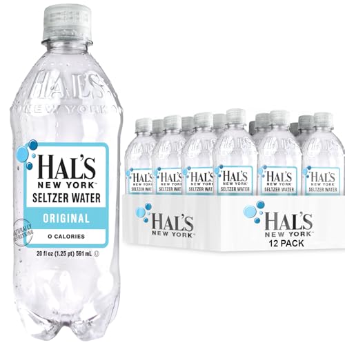 Hal's New York Seltzer Water, Original Sparkling Water, 20 Fl Oz Bottles (Pack of 12)