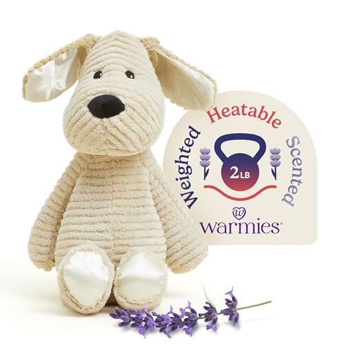 Image of warmies Microwavable & Weighted Stuffed Animals, Puppy - Microwave Stuffed Animal Heating Pad - Weighted Plushies for Calming Comfort - for Adults & Children (Boys, Girls, Babies & Toddlers)