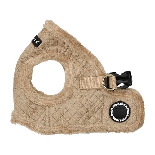 Puppia Douglas Vest Dog Harness Step-in Warm Winter Diamond Pattern for Small and Medium Dog, Beige, Small