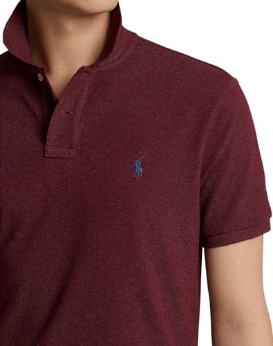 Image of POLO RALPH LAUREN Men's Classic Fit Mesh Pony Logo Polo Shirt (L, WineHtr)