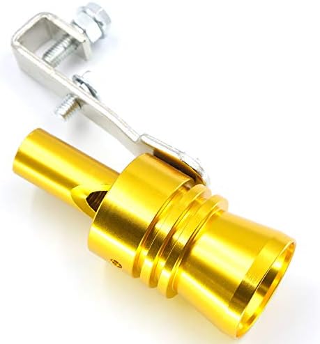 AutoE Car Turbo Sound Whistle Exhaust Tailpipe Blow Off Valve Bov Aluminum Universal Auto Accessories Size XL (Gold)