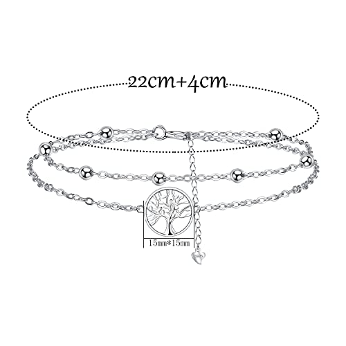 Tobillera para verano en la playa cadena de plata ajustable estilo bohemio chic 6