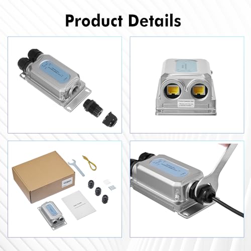 Image of MokerLink Outdoor 3 Port Gigabit PoE Extender, IEEE 802.3 af /at /bt PoE Repeater 90W, 10 /100 /1000Mbps, 1 PoE in 2 PoE Out, Wall Mount IP67 Waterproof POE Passthrough Switch