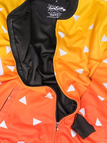 Image of ComicSense.xyz Unisex Demon Slayer Anime Jacket for Men and Women, Zenitsu Pattern Printed Cosplay Anime Bomber Jackets