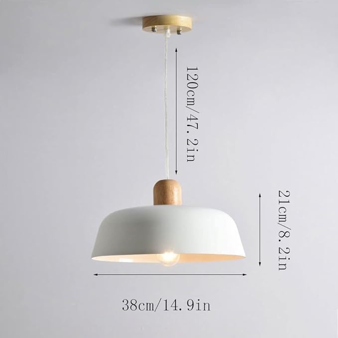 GERAGUR E27-voeten, Houten Hangende Lantaarn Industriële Art Deco Plafondverlichting Lichtpunt Eenvoudige Hanglampenkap In Scandinavische Stijl 1 Verlichtingsarmaturen voor Eetkamer Keuken photo 3
