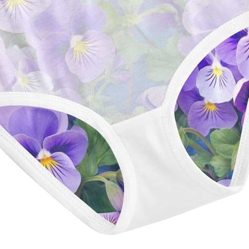 Pansy Flower Purple Toddler Girls Underwear, Underwear for Girls, 2T–8 Years4