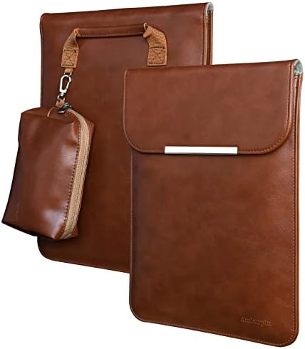 13 Inch Laptop Sleeve Case, Waterproof PU Leather Cover Bag for 2020 MacBook Pro MacBook Air, Surface Laptop, New 13.3” Dell XPS, Matebook X Pro, HP, ASUS Lenovo Ultra Slim Notebook