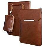 13 Inch Laptop Sleeve Case, Waterproof PU Leather Cover Bag for 2020 MacBook Pro MacBook Air, Surfac