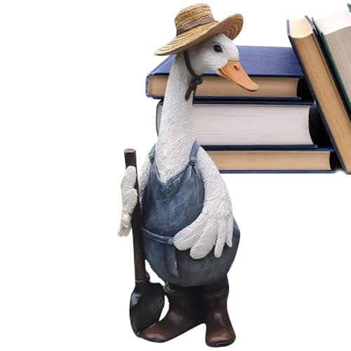 Statue de canard en résine de 36,5 cm : la solution déco contre les jardins ternes