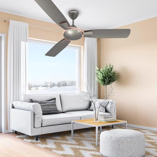 Image of Crompton Highspeed Toro 1200 mm Designer Ceiling Fan | BEE Star Rated Energy Efficient | Anti-Dust | Active Power Technology | Upto 50% Less Heating | 2 Year Manufacturer Warranty | Warm Grey