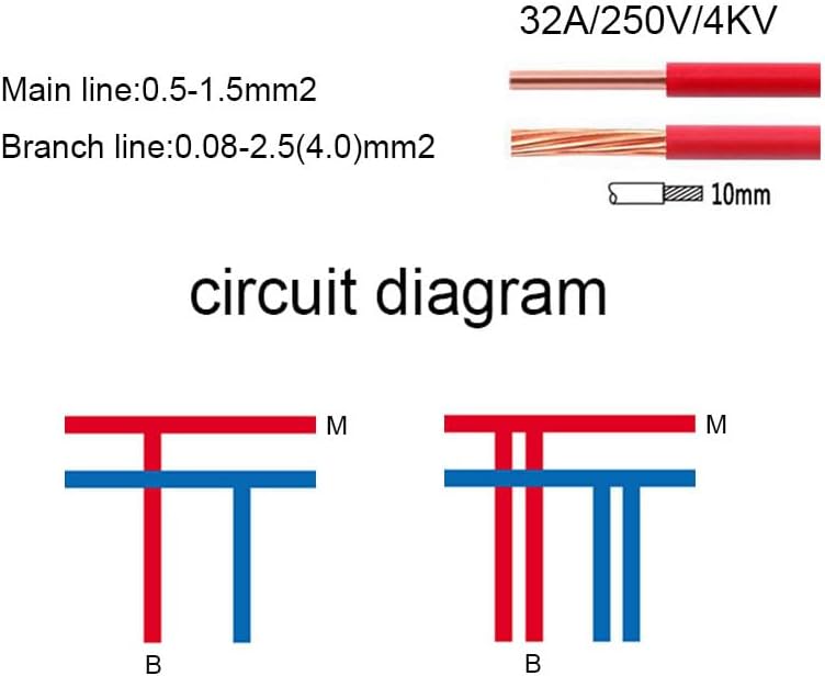 T Type Wire Connector Quick Splice Terminals Crimp Non Destructive Without Breaking Cable Insulated Line(T22 B,10PCS)