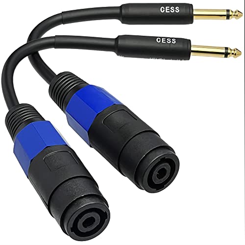 Cable adaptador 1/4 TS macho a Speakon hembra, pack 2 miniatura 4