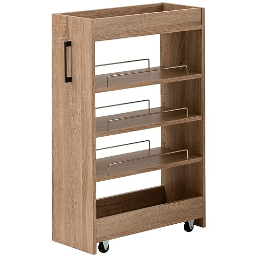 アイリスプラザ 『選べる54種』 隙間収納ロータイプ スリムラック ストッカー 調味料ラック 冷蔵庫横 洗濯機横 ライトナチュラル キッチンワゴン 幅24cm FRM-008-IR