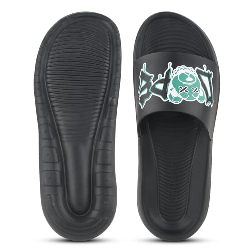 Image of PERY-PAO Sliders Mens White, Black, Grey, Sky blue Design Toxic, Spider, Dope, Panda Printed Flip Flop & Slippers