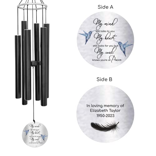 Image of ASTARIN Personalized 30 inch Bereavement Wind Chimes for Outside, Memorial Gift in Remembrance of a Loved One, Sympathy Gift for Loss of Mother Father Husband, Garden Patio Decor