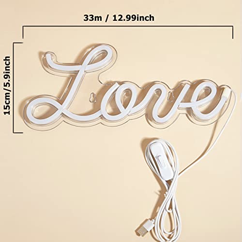 Image of 5V White Love LED Neon Sign Christmas Wedding Party Decoration Wall Lamp USB Powered Children Bedroom Night Light (NEW LOVE PINK)
