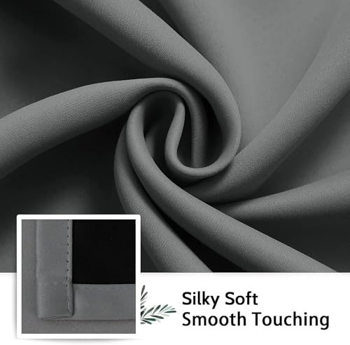 Image of Galaxy Home Decor Premium True Blackout Curtains for Window 4 Feet Long 100% Light Block | Thermal & Noise Insulation | Black Back Coating | Pack of 1 | Grey