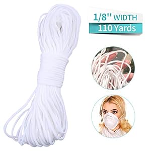 Jeteven 3mm x 100M Gummibänder Rund, Gummikordel Nähen, Gummilitze Gummiband zum Basteln, Hochwertige Elastikkordel für DIY Hutgummi Kordeltasche Weiß