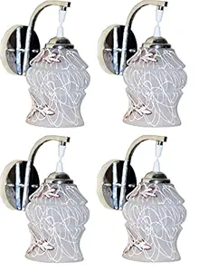 Royal Glass Fancy Light Wall lamp with Metal Fitting and All Fixture(Electric)