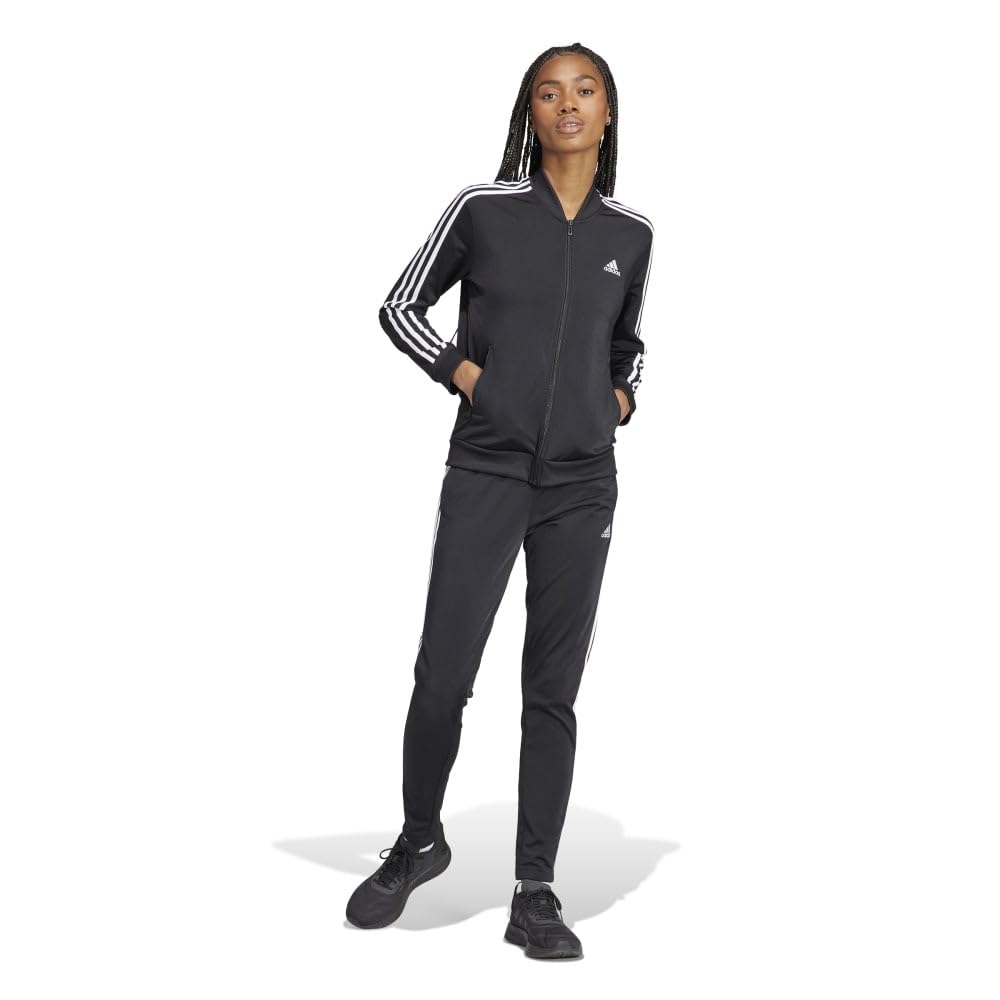 adidas ストライプジャージ ブラック/ホワイト/オリーブ　上下セット adidas アディダス メンズ ジャージ 上下セット ベーシック