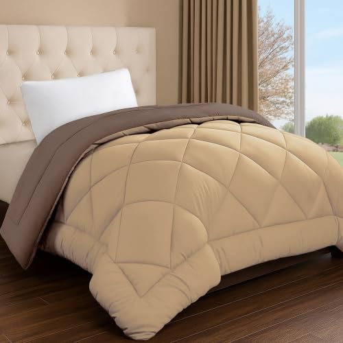 Image of Story@Home Reversible AC Comforter 220 GSM Lightweight Microfiber Summer Blanket for Single Bed (90x60 Inches) | Soft Cooling Quilt, Breathable All Season Duvet for AC Room - Camel Brown & Coffee