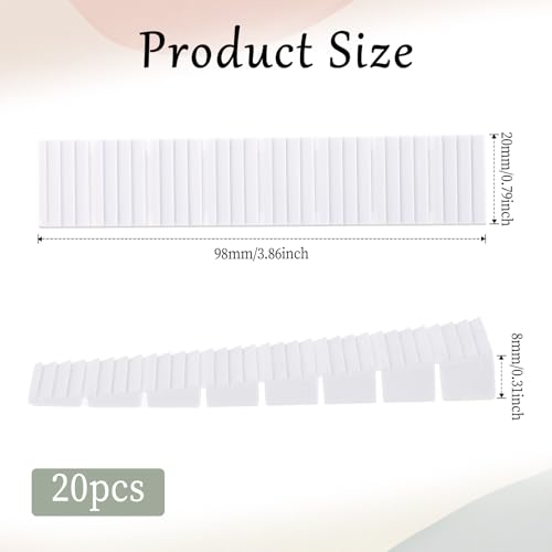 Image of JJUNW 20 Pcs Toilet Shims, Furniture Window Plastic Leveling Shims, Cut to Size Trapezoidal Balancing Feet for Wobbly Toilet Fix, Load-Bearing Wedges, Tables, Doors and Windows (White, 3.8inch)
