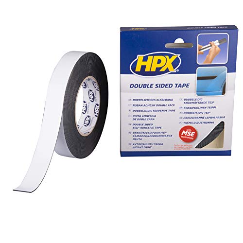 Ruban PE double face noir HPX 25mm pour vos projets de décoration