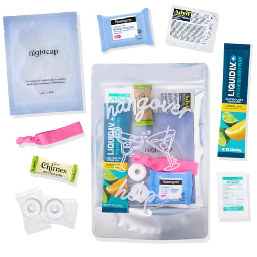 Casey Aileen Hangover Kit (1 Pack) Pre Filled Party Favors, Goodie Bags, Gift for Bachelorette, Wedding, 21st Birthday, Girls Trip and All Celebrations