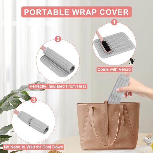 AMIJEAL Large Silicone Heat Resistant Mat for Hair Tools, Curling Iron Flat Iron Hair Straightener Holder Mat, Portable Hot Tools Sleeve Pad for Travel Vanity Salon(11.8" x 9.0") - Image 6
