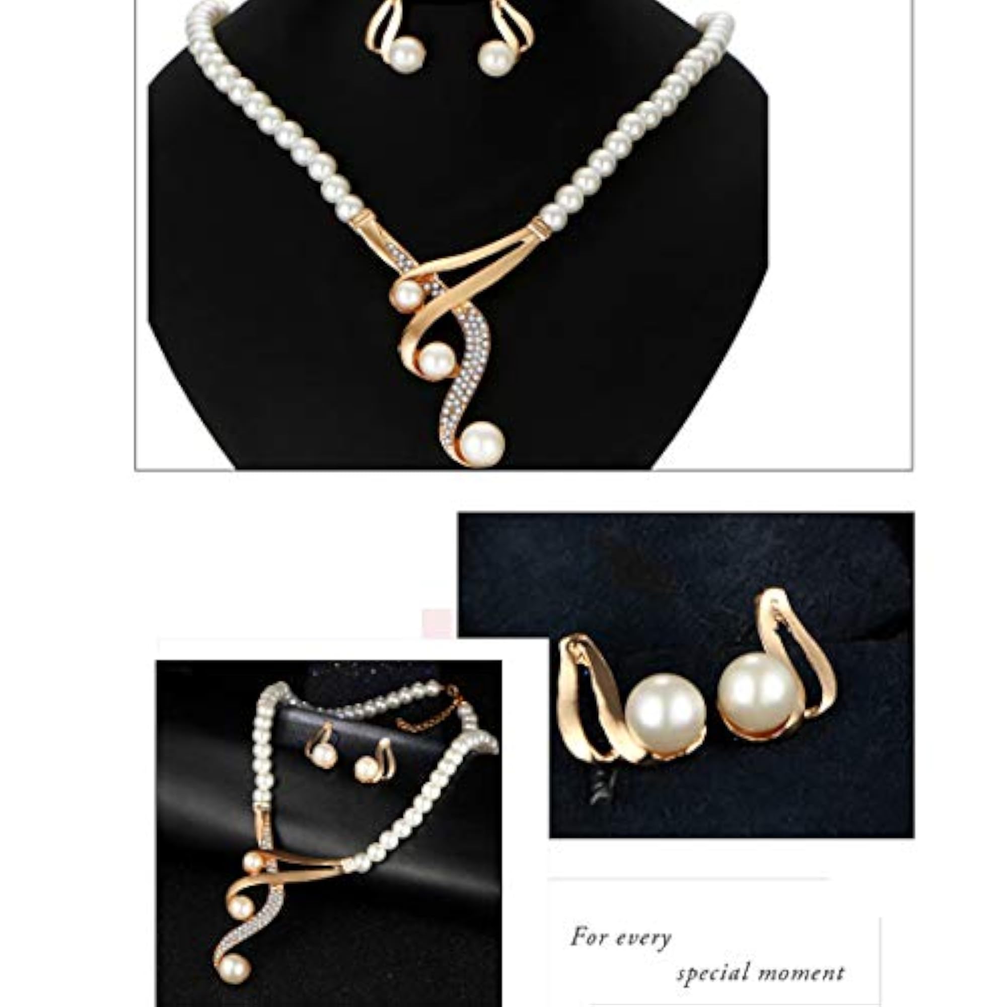 AD & Pearl Plated Necklace Set CT-NCK-44093