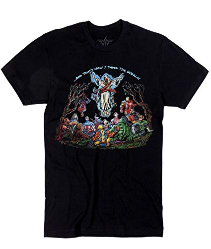TRIUMPH and That's How I Saved The World - Ascension Jesus DC Marvel Superheroes,Black,X-Large