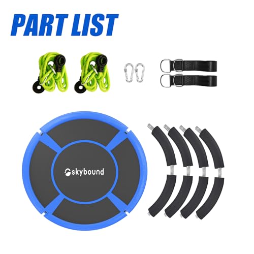 43" Tree Swing 600LB Weight Capacity with Hanging Carabiners, Waterproof Flying Saucer Swing for Kids Adults, Durable Outdoor Disc Swing for Backyard, Camping (Blue) by SkyBound - Image 9