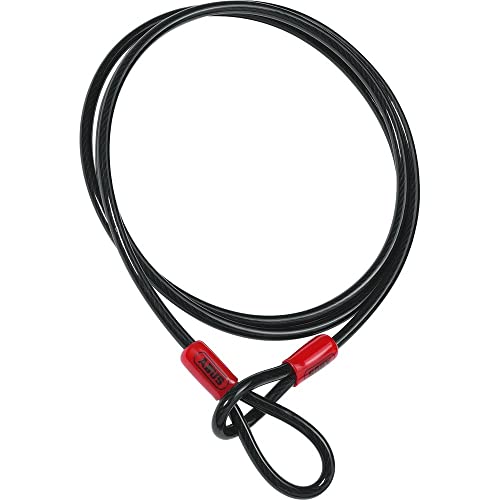 ABUS Schlaufenkabel Cobra 8 - Stahlseil mit Kunststoff ummantelt - Sicherung für Fahrrad- und Motorrad-Zubehör - 2,5 Meter lang, 8 mm stark, Schwarz