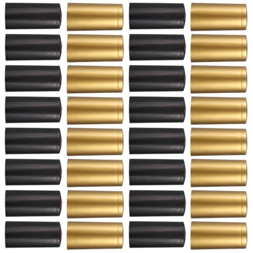 MUELODSIC 100 Unidades De Fundas Termorretráctiles para Sellado De Botellas De Vino Tapas De Negras Y Doradas Cubiertas De Sellado Termoencogibles para Tapones De Corcho De Botella