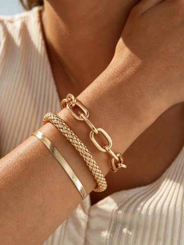 Image of 17 MILE 78 Pieces Gold Jewelry Set for Women, 9 Necklace, 24 Bangle Bracelet, 22 Earrings, 23 Knuckle Rings Gold Plated Jewerly set for Women Gift