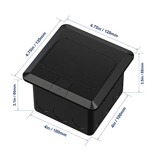 Kyhshj 4.8A Usb Chargers Pop Up Floor Watertight Gaskets Electrical Outlet Receptacle Stainless Steel Box,Black #TOP4