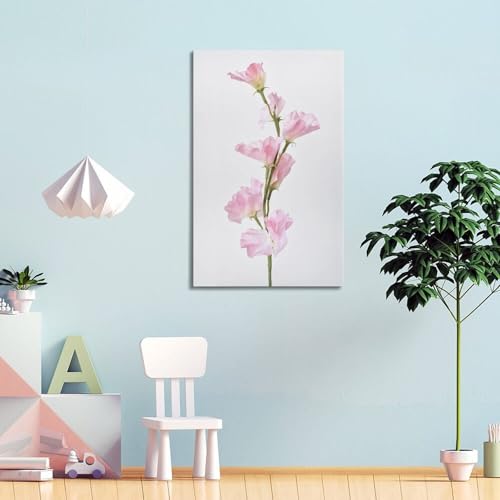 Pois de senteur roses ZHOUKEG décoration murale 50x75 cm