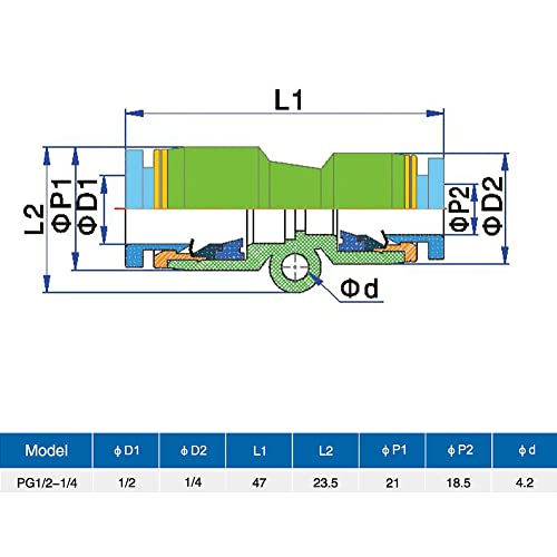 Jienk 10Pcs Pneumatic Push To Connect Fittings, 1/2" X 1/4" Tube Od Straight Reducer Fittings Quick Connector For Home Garage Air Brake Air Compressor #TOP2