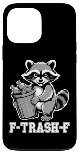 F TRASH F アライグマ ゴミ箱 ユーモア 皮肉 リサイクル ミーム かわいい スマホケース iPhone 13 Pro Max 用