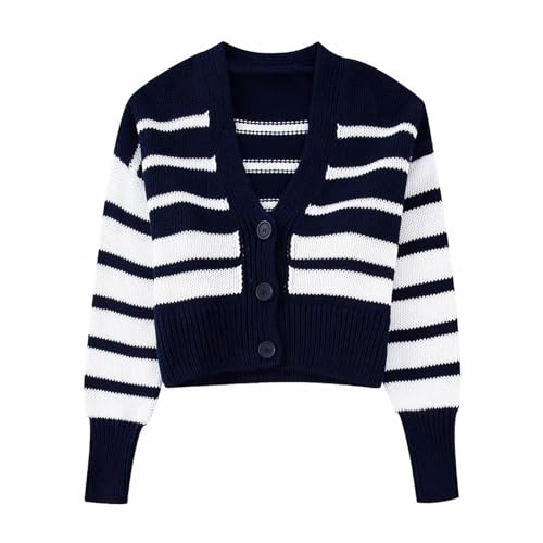 Generic Giacca lavorata a maglia a righe casual urbano street